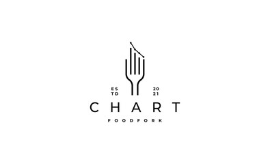 food Chart fork element logo design