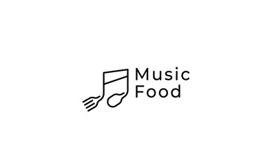 Obraz premium music food simple logo design vector illustration