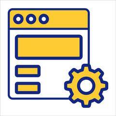 website management flat line icon modern illustration