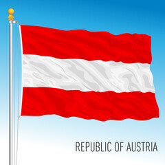Fototapeta na wymiar Austria official national flag, Republic of Austria, European Union, vector illustration
