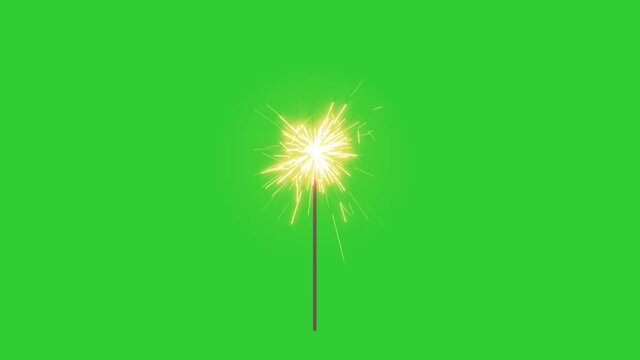 Sparkler candle green screen footage