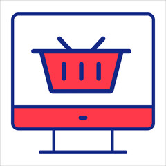 e-shopping flat line icon modern illustration	