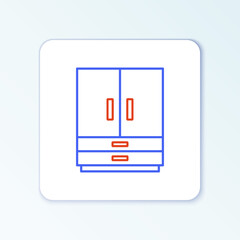 Line Wardrobe icon isolated on white background. Colorful outline concept. Vector