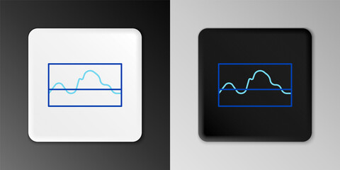 Fototapeta premium Line Music wave equalizer icon isolated on grey background. Sound wave. Audio digital equalizer technology, console panel, pulse musical. Colorful outline concept. Vector