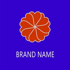 red flower simple logo vector design