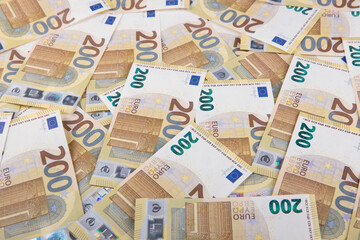 200 euro banknote background. 