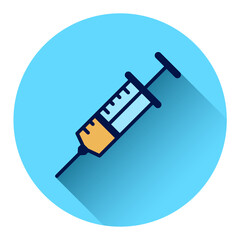 Medical syringe injection isolated vector icon - clinic equipment illustration sign.