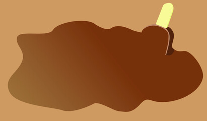 Concept art melted chocolate ice cream (copy space)