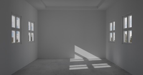 Fototapeta premium 3d render interior room. minimal style design. working desk. home interior design. template for website, wallpaper, and mockup.