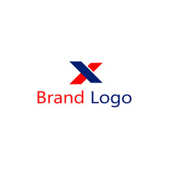 abstract red and blue letter x logo
