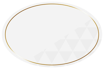 楕円形のフレーム　ホワイト＆ゴールド　一部に鱗模様