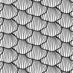 Obraz premium Seamless hand drawn animal pattern with squama. Outline squama for menu, greeting cards, wallpapers, covers.