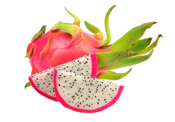 Fresh dragon fruit isolated on white background