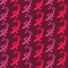 pink and red fish abstract pattern on dark background