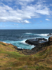 Waves on rocks at Phillip Island, Melbourne, Australia