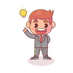 Businessman with an idea isolated on white Premium Vector
