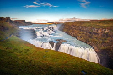 Gullfoss waterfall and the Olfusa river in southwest Iceland