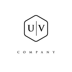 initial UV logo design vector