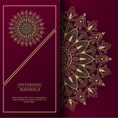 Luxury Arabic, Islamic, Indian, Turkish vector illustration invitation or card round mandala background elements