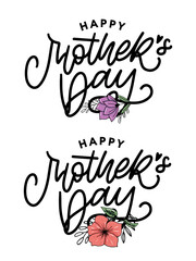 Happy Mothers Day lettering. Handmade calligraphy vector illustration. Mother s day card with heart