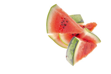 sliced ripe watermelon isolated on white