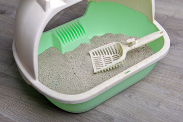 Cat litter box with scoop, litter tray, sand basket ,pet toilet
