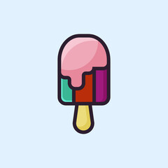 Colorful Ice Cream Popsicles icon Art