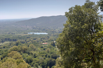 The famous park of the city of Edessa (Greece, Central Macedonia) on a sunny summer day