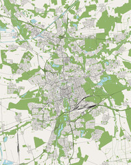 map of the city of Braunschweig, Germany