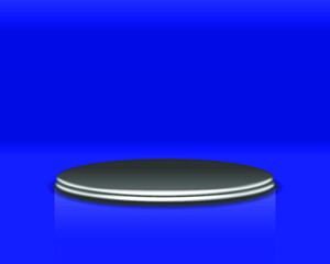 Minimal modern round pedestal or podium. 3d render