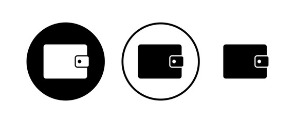Wallet Icons set in trendy flat style. money wallet icon