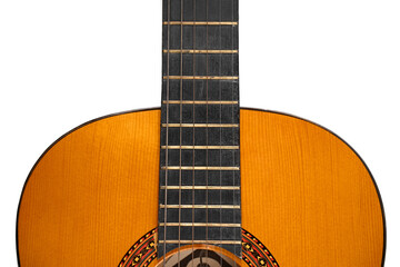 Obraz premium Acoustic guitars isolated on white background. Musical instrument.