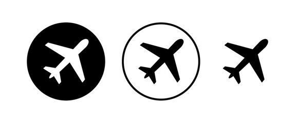 Plane icons set. Aeroplane vector icon. Flight transport symbol. Travel element illustration. Holiday symbol. Airplane