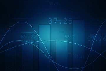 Futuristic raise arrow chart digital transformation abstract technology background. Big data and business growth currency stock and investment economy