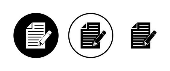 Note icons set. Taking note icon vector. Edit line icon. Document write. Content writing