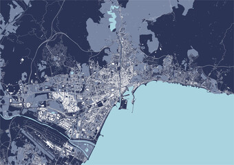 map of the city of Malaga, Spain