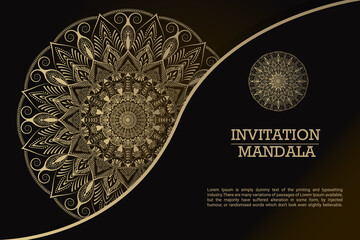 Luxury Arabic, Islamic, Indian, Turkish vector illustration Exclusive  Invitation Ornamental round mandala background elements