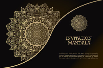 Luxury Arabic, Islamic, Indian, Turkish vector illustration Exclusive  Invitation Ornamental round mandala background elements