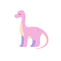 Pink and cute dinosaur ♥ Vector dino in pastele colours