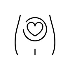 Pregnant woman icon. Mums love vector illustration. Isolated contour of orthopedic material on white background. Editable stroke.