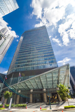 Bonifacio Global City, Taguig, Metro Manila - Aug 2020: Philippine Stock Exchange Tower.