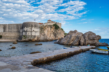 The fortress Bokar and the South-western part of Dubrovnik City walls. Croatia.