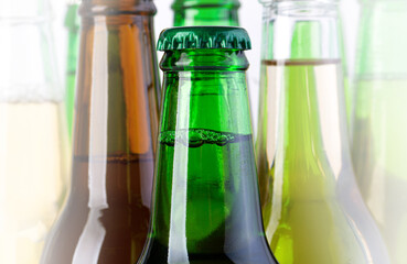 beer bottles close up