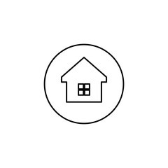 Home icon. Web site home page button. Logo design element. Vector Illustration.	