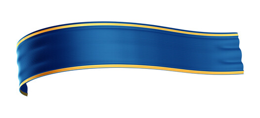 3d illustration blue ribbon for makeup