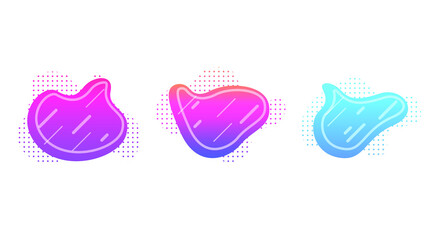 Abstract Set Liquid Color Collection Geometric Shapes Fluid Gradient Dynamic Elements Banner Logo Vector Desgin Style Trendy