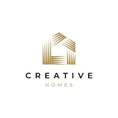 Creative house icon logo design inspiration vector template