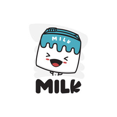 cute milk character mascot template