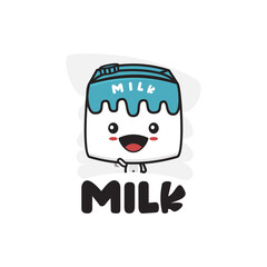 cute milk character mascot template