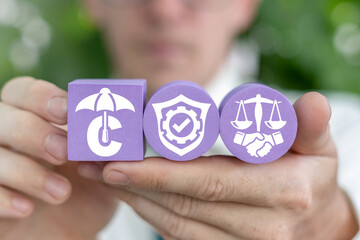 Concept of copyright. Patent intellectual property. Idea Patented Safety Insurance.